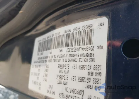 2004 Dodge Grand Caravan Sxt z USA, uszkodzony, nr VIN 2D4GP44L04R536337